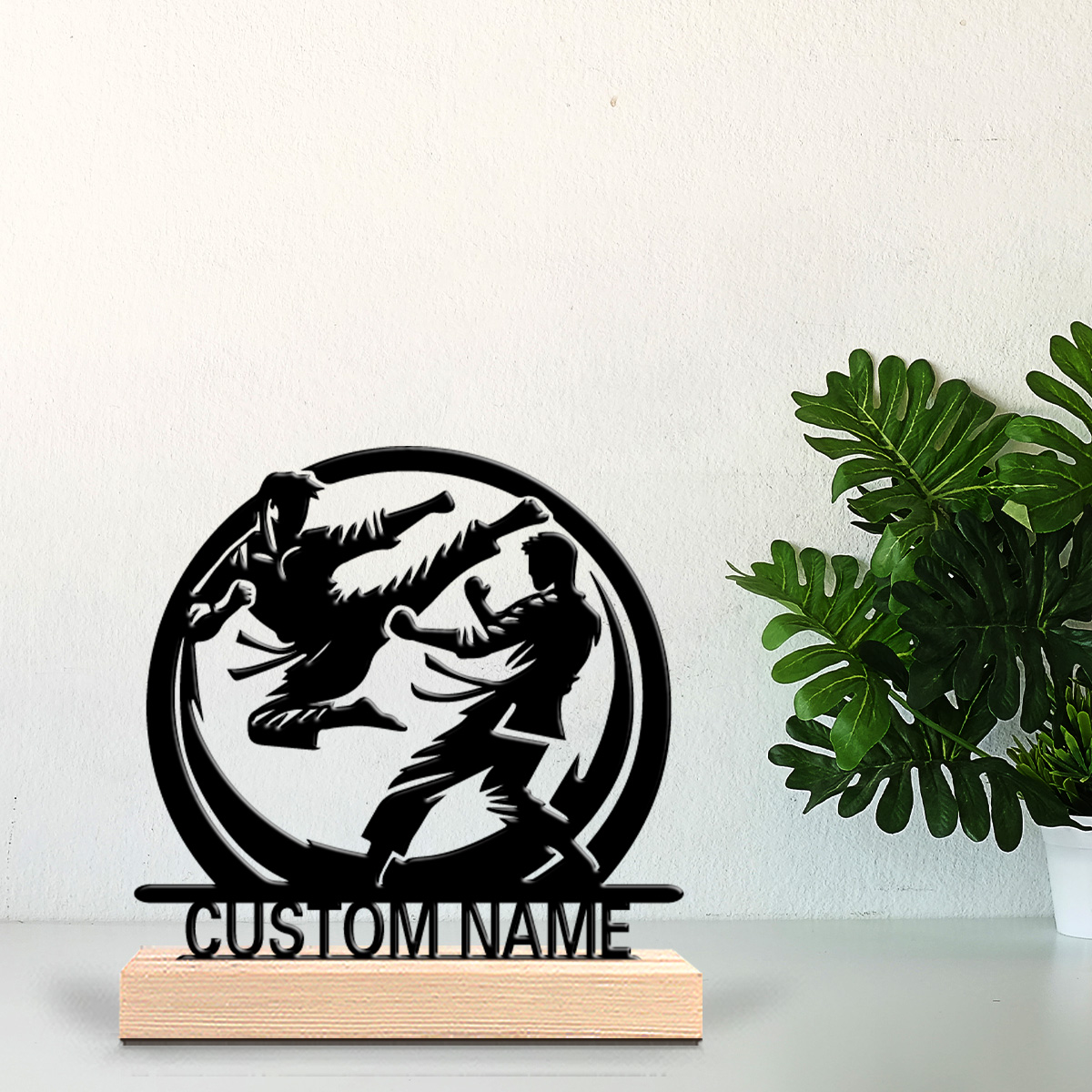 Art Y Craft - 1 pièce Statue Métallique Personnalisée Taekwondo