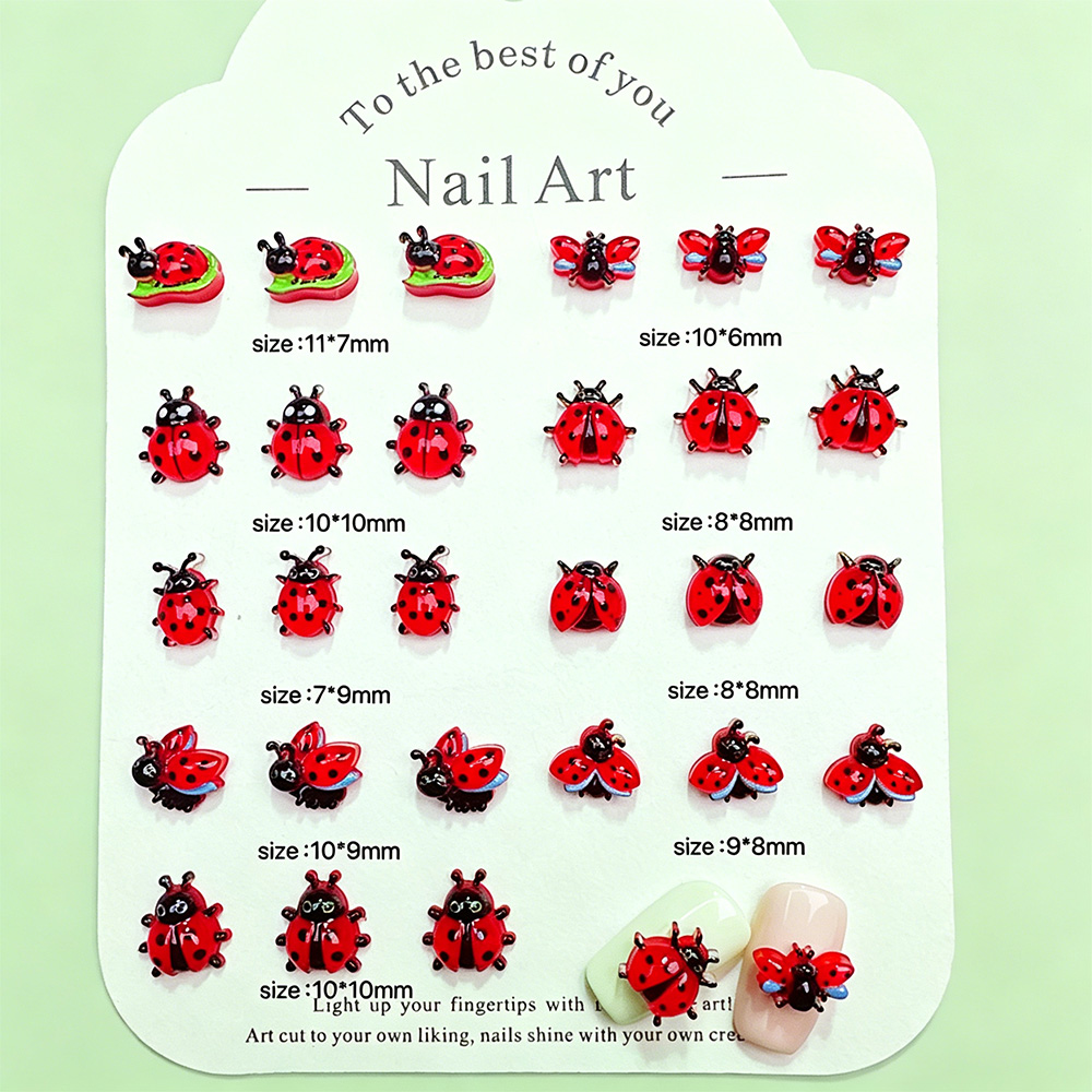 50 Pièces Breloques 3D en Rési - Art Craft Ladybug avis et prix
