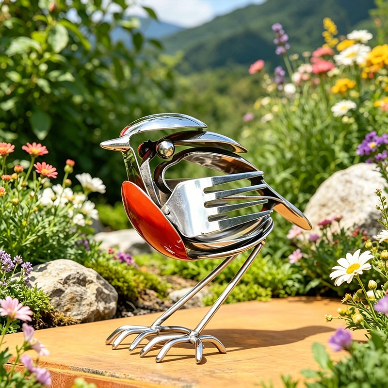 Sculpture d'oiseau Robin en mé - Art And Craft Recycle avis et prix